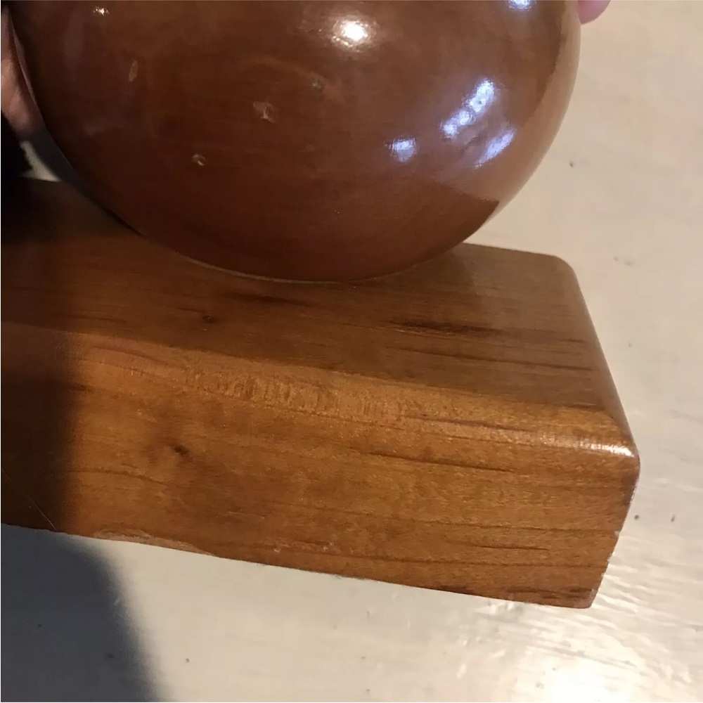 Vintage MCM Ironwood Matching Pear Bookends Art Deco - Picture 11 of 16